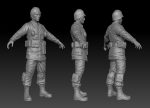 American Soldier World War high Poly