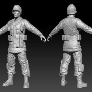 American Soldier World War high Poly