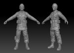American Soldier World War high Poly
