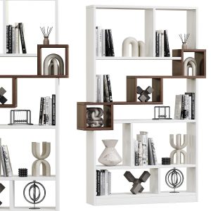 Andree Bookcase with Accent Shelves 3d model
