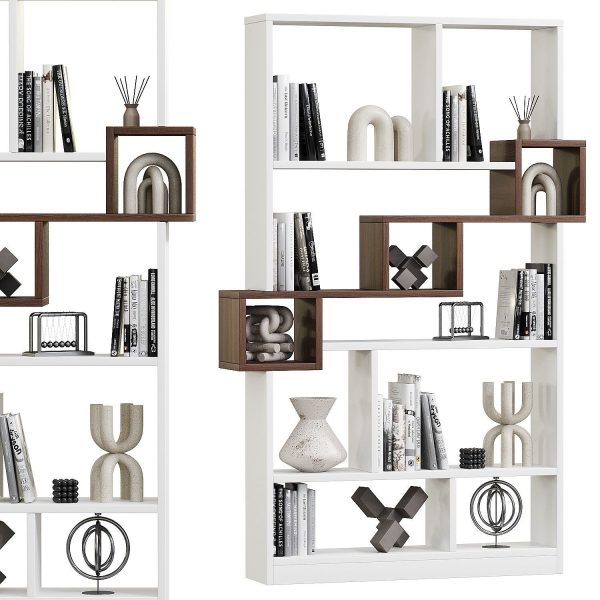 Andree Bookcase with Accent Shelves 3d model