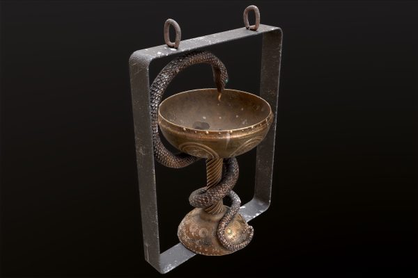 Antique pharmacy sign Bowl of Hygieia