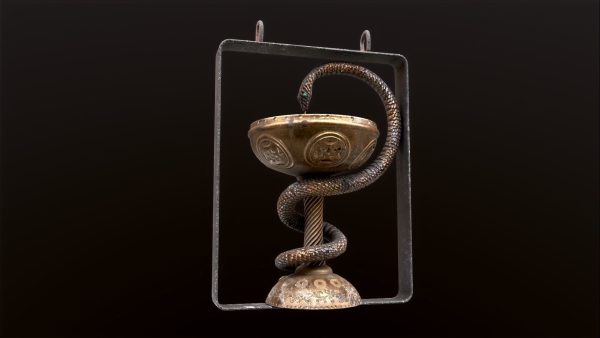 Antique pharmacy sign Bowl of Hygieia