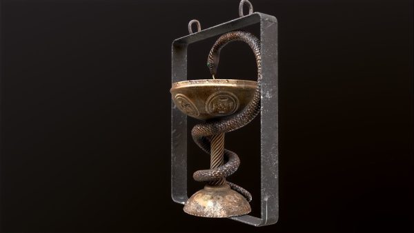 Antique pharmacy sign Bowl of Hygieia