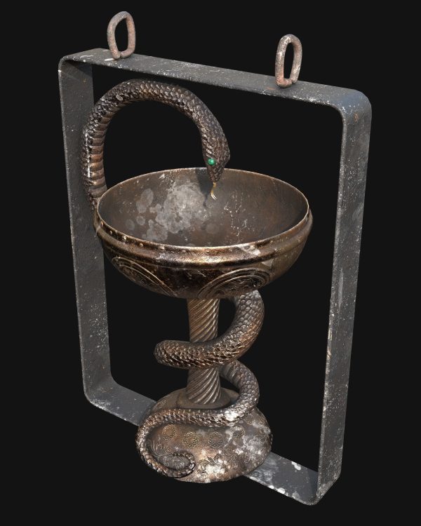 Antique pharmacy sign Bowl of Hygieia