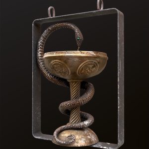 Antique pharmacy sign Bowl of Hygieia