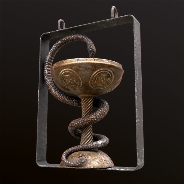 Antique pharmacy sign Bowl of Hygieia