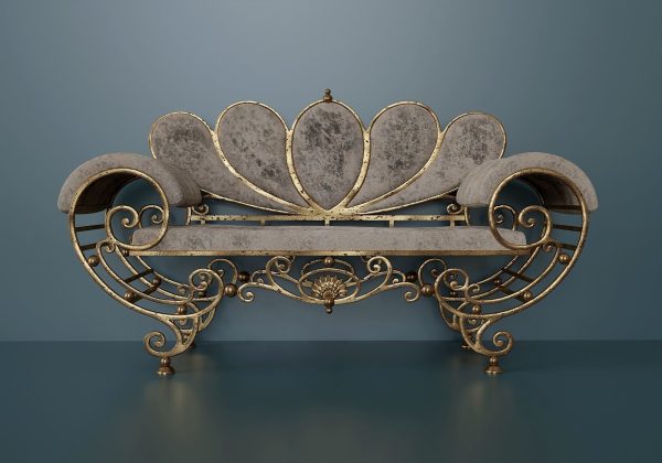 Antique wrought iron sofa