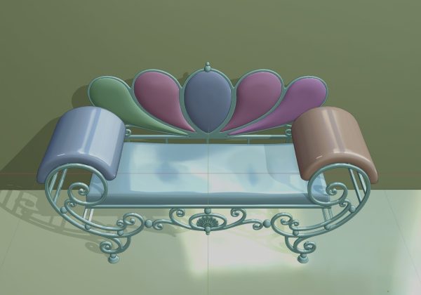Antique wrought iron sofa