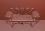 Antique wrought iron sofa