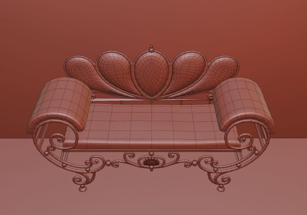 Antique wrought iron sofa