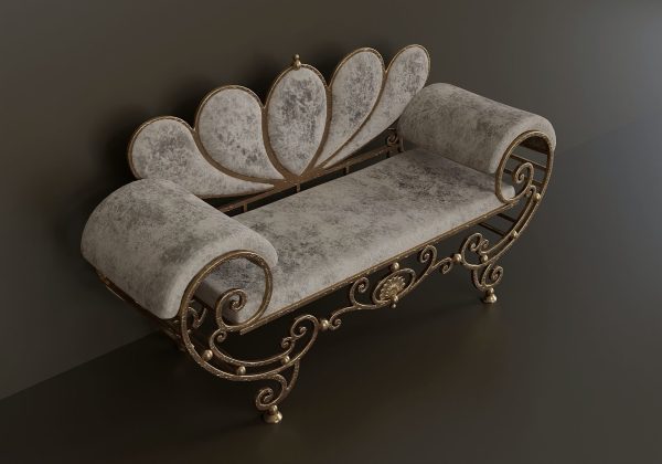Antique wrought iron sofa