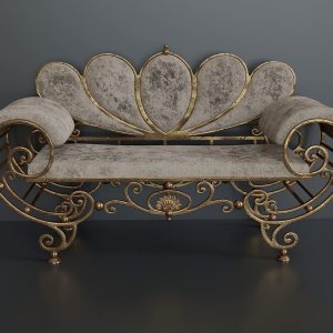 Antique wrought iron sofa