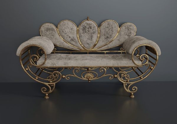 Antique wrought iron sofa