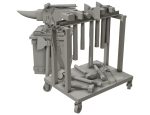 Anvil with Ironwork Tools and Rack 1