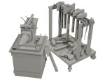 Anvil with Ironwork Tools and Rack 1