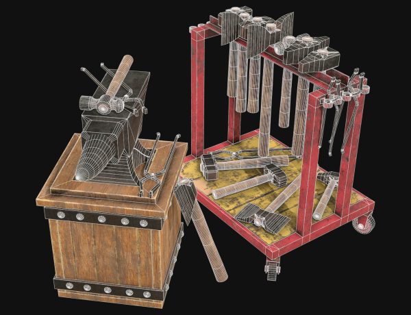 Anvil with Ironwork Tools and Rack 1