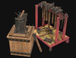 Anvil with Ironwork Tools and Rack 1