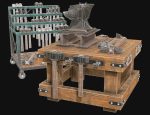 Anvil with Ironwork Tools and Rack 2