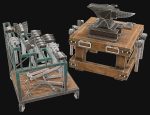 Anvil with Ironwork Tools and Rack 2