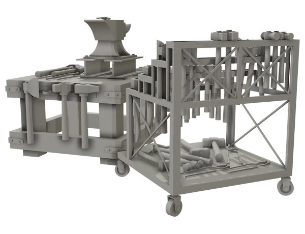 Anvil with Ironwork Tools and Rack 2