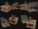 Anvil with Ironwork Tools and Rack Set 1