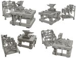 Anvil with Ironwork Tools and Rack Set 1