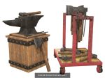 Anvil with Ironwork Tools and Rack Set 1