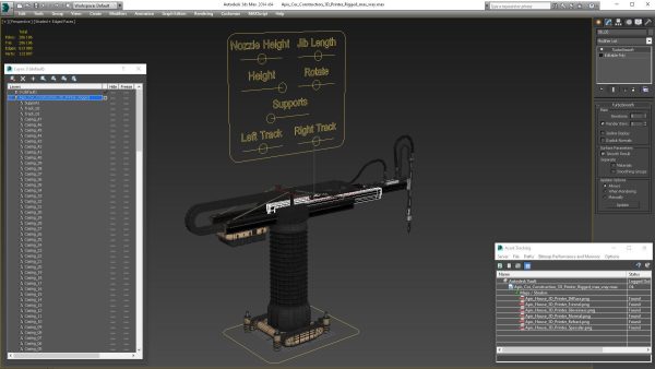 Apis Cor Construction 3D Printer Rigged