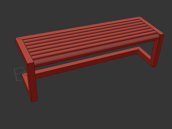 Architectural Park Wood stainless steel Bench