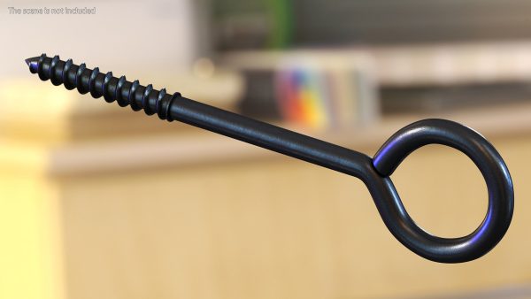 Assorted Metal Screw Hooks Set Black