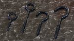 Assorted Metal Screw Hooks Set Black