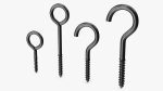 Assorted Metal Screw Hooks Set Black