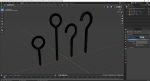 Assorted Metal Screw Hooks Set Black