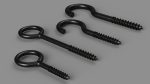 Assorted Metal Screw Hooks Set Black