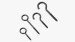 Assorted Metal Screw Hooks Set Black