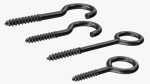 Assorted Metal Screw Hooks Set Black