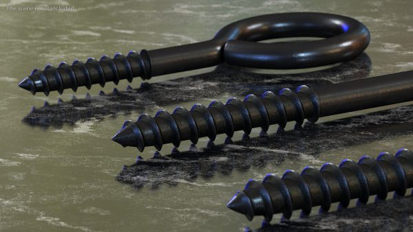 Assorted Metal Screw Hooks Set Black