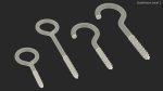 Assorted Metal Screw Hooks Set Black