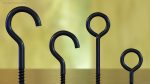 Assorted Metal Screw Hooks Set Black