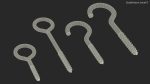 Assorted Metal Screw Hooks Set Black