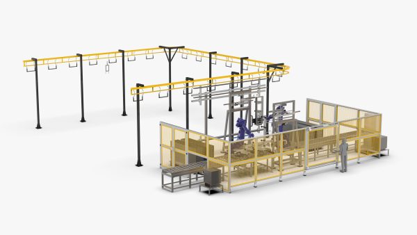 Automatic Loading and Unloading Robot Powder Spraying Line