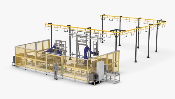 Automatic Loading and Unloading Robot Powder Spraying Line