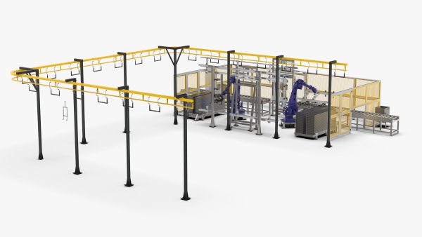 Automatic Loading and Unloading Robot Powder Spraying Line