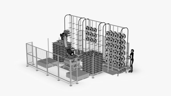 Automatic Robot Bobbin Loading Workstation