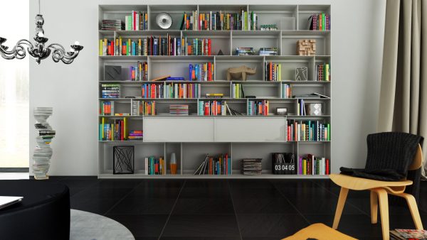B and B bookcase 11 with books