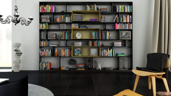 B and B bookcase 12 with books