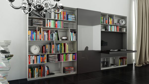 B and B bookcase 21 with books
