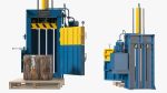 Bailing Machine Blue with Cardboard Briquette
