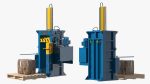 Bailing Machine Blue with Cardboard Briquette